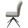 Обеденный стул YOHAN 360 поворотный, обивка ткань светло-серый, каркас черный, DISAUR
