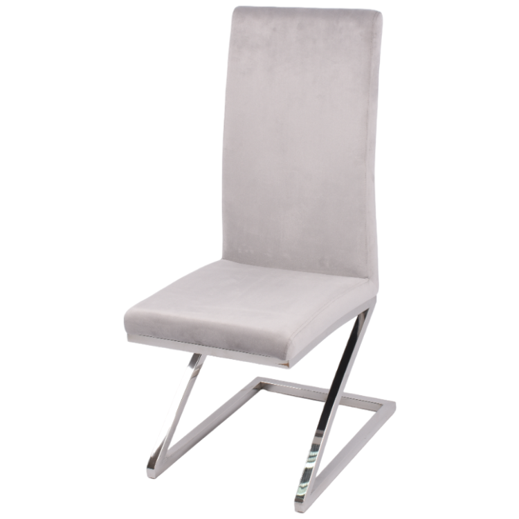 Стул обеденный ПАЛЕРМО MC799-GR-3, 60х46х105 см, серый/глянцевое серебро