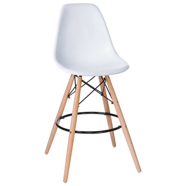 Барные стулья BC111 Стул барный пластиковый, БЕЛЫЙ#7521, каркас бук