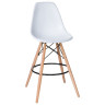 Барные стулья BC111 Стул барный пластиковый, БЕЛЫЙ#7521, каркас бук