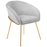 СТУЛЬЯ Стул-полукресло Martin серый шенилл, золотые ножки