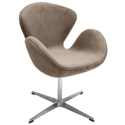 Кресло SWAN STYLE CHAIR, бежевый, искусственная замша