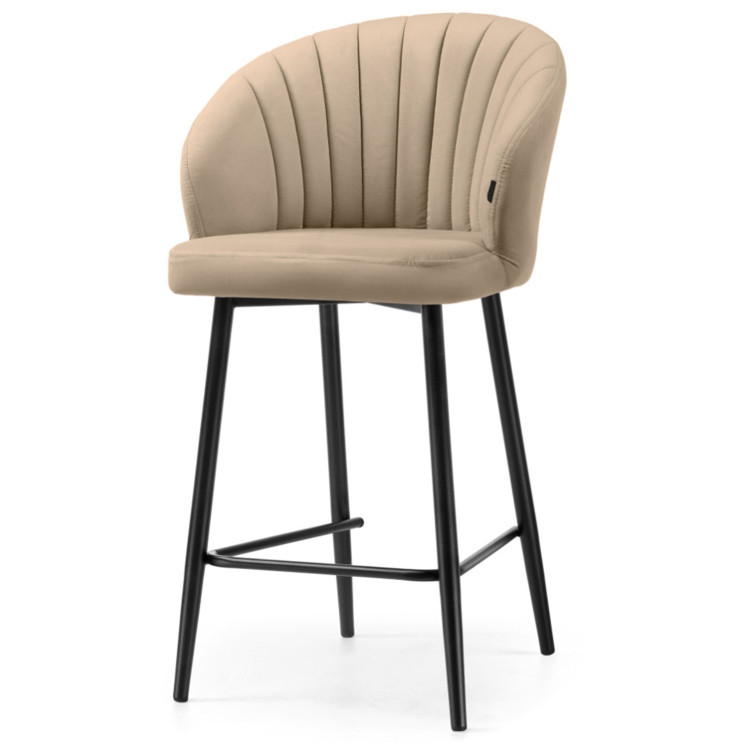 БЭНБУ полубарный стул с обивкой тканью велю. цвет velutto 05 / черный каркас