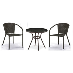 Комплект плетеной мебели T282ANT/Y137C-W53 Brown (2+1)
