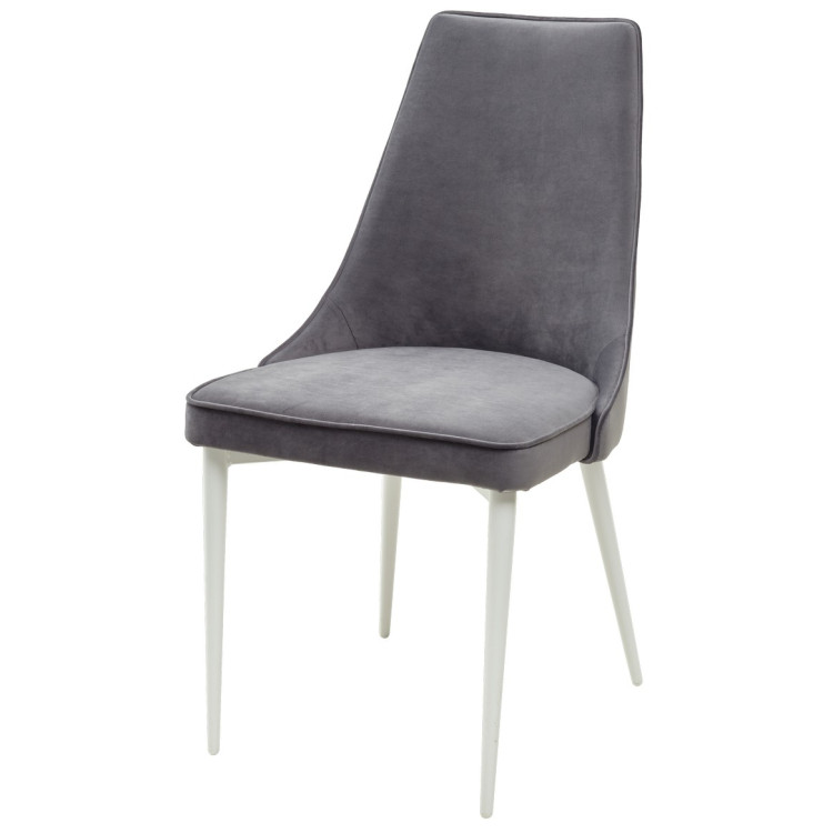 NEPAL-P стул на металлическом каркасе с обивкой тканью велюр, цвет серый (#27)