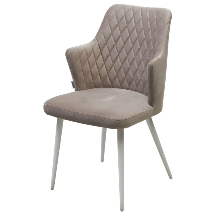 Стулья для гостиной Стул HERMAN ЛАТТЕ #25, велюр / белый каркас М-City