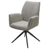 Стул-кресло YOZEF 360 поворотный, обивка ткань светло-серый, каркас черный, DISAUR