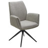 Стул-кресло YOZEF 360 поворотный, обивка ткань светло-серый, каркас черный, DISAUR