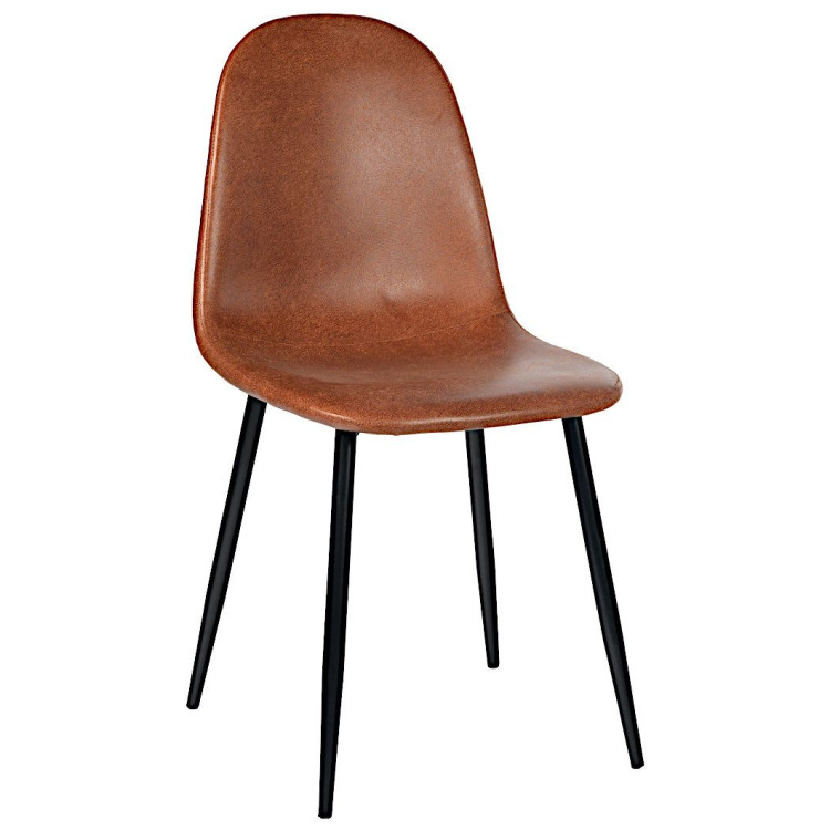 Стулья DC801 Стул мягкий, КИРПИЧНЫЙ экокожа, каркас металл черный