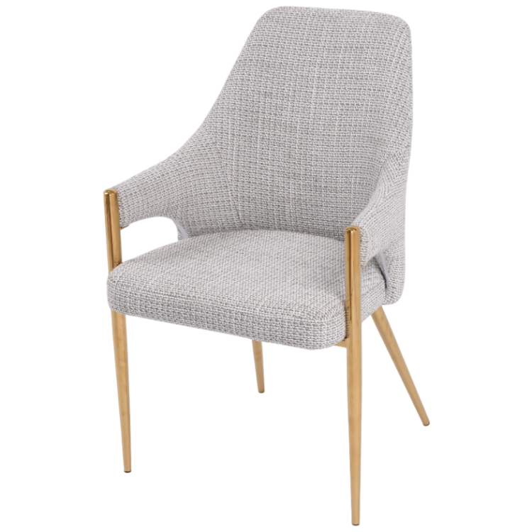 Стул обеденный БЕРГАМО MC884-BG-2, 62х58х91 см, бежевый / глянцевое золото