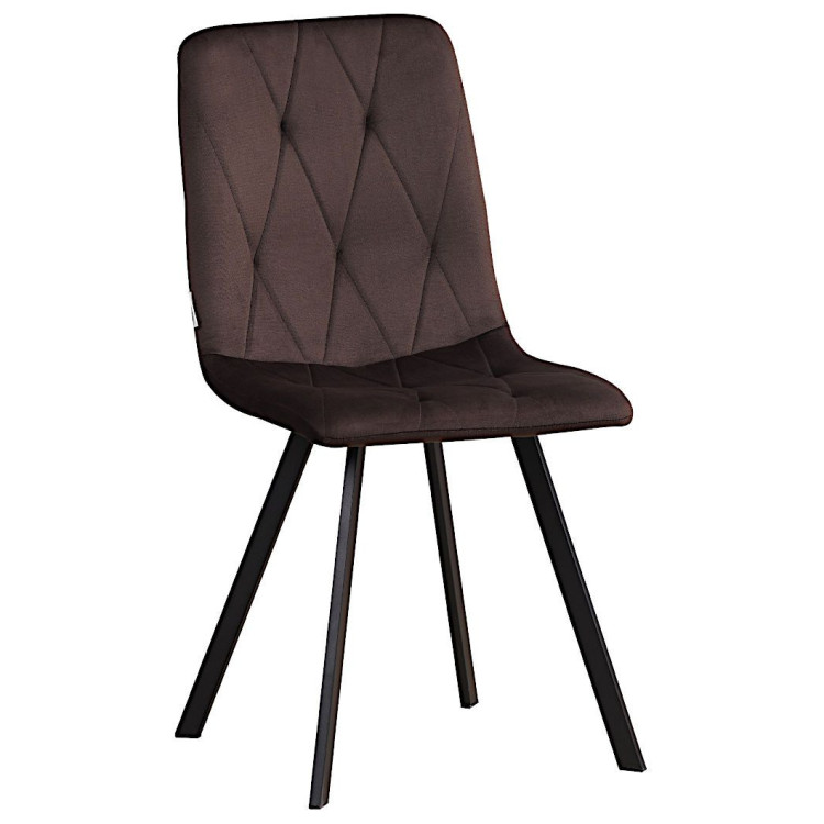 Стулья C923/DC813 Стул мягкий, ШОКОЛАД#h50 велюр, каркас металл черный КВАДРАТ