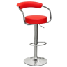 Полубарные стулья DC823 Стул барный мягкий, КРАСНЫЙ экокожа, каркас металл хром
