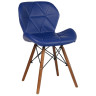 Стулья GH607/DC777 Стул мягкий, СИНИЙ экокожа, каркас массив бука