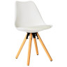 Стулья GH609 Стул пластиковый мягкий, БЕЛЫЙ экокожа, каркас бук