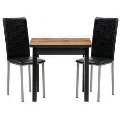 МИРАНА черный крокодил / черный / дуб вотан