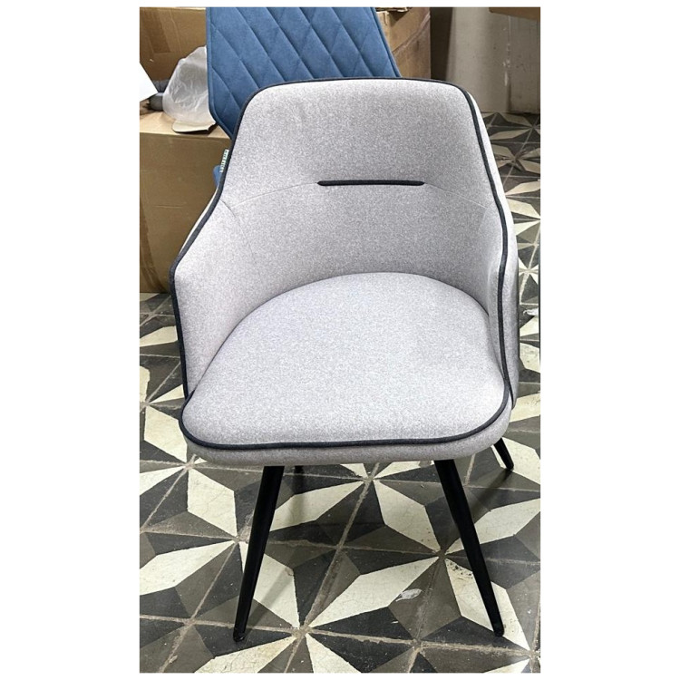 Стул-кресло Стул ЛОРИС 360 град. поворот. B28 Темно-серый, велюр / черный каркас, М-City