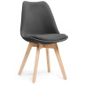 BONUSS dark gray / wood стул на деревянном каркасе с обивкой тканью велюр