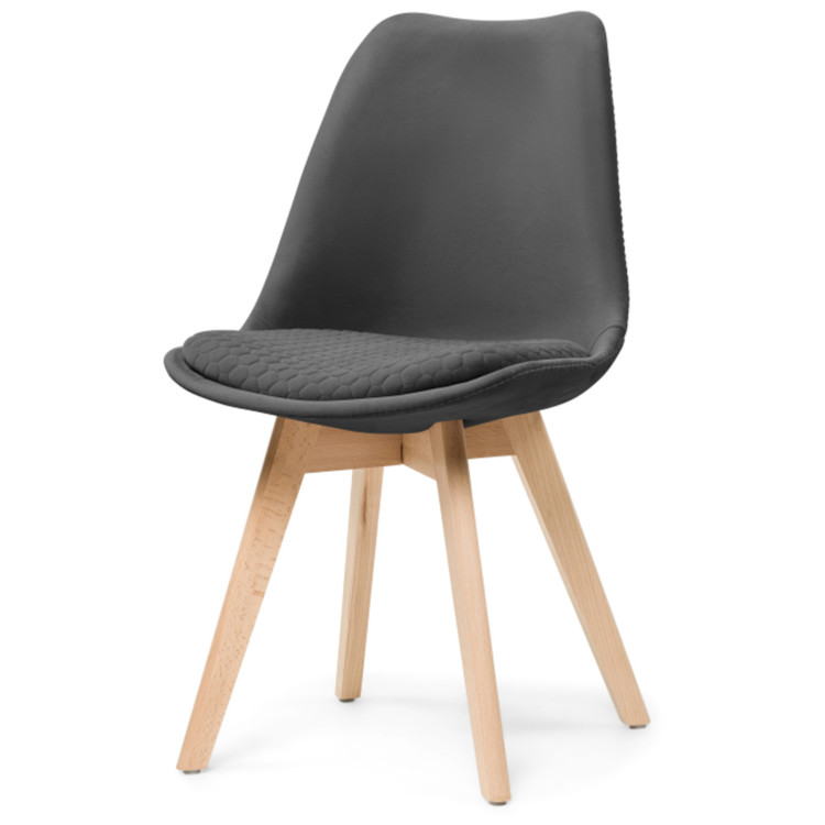 BONUSS dark gray / wood стул на деревянном каркасе с обивкой тканью велюр