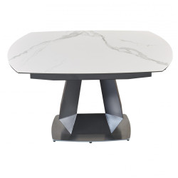 Широкий стол. Стол обеденный раскладной Даймонд MC22128DT, белый мрамор обеденный стол