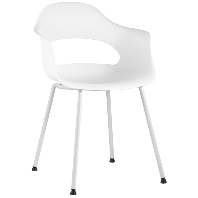 Пластиковые стулья пластиковый Lady белый с подножки из окрашенного металла