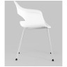 Пластиковые стулья пластиковый Lady белый с подножки из окрашенного металла