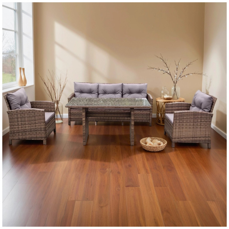 Обеденные группы с диванами Комплект плетеной мебели  AFM-305AL Brown