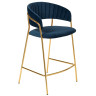 Полубарные стулья Комплект из 2-х стульев полубарных Turin синий с золотыми ножками
