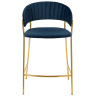 Полубарные стулья Комплект из 2-х стульев полубарных Turin синий с золотыми ножками