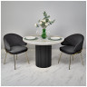 СТОЛЫ Стол Aura D110, керамогранит Calacatte gold мрамор, чёрный