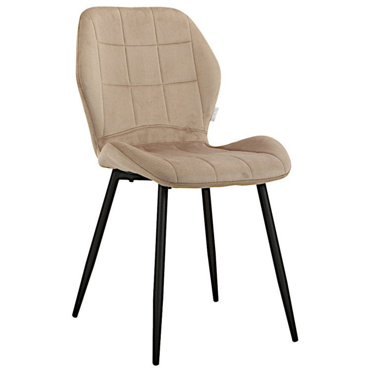 Стулья DC827 Стул мягкий, МОККО#G62-13 велюр, каркас металл черный КРУГЛЫЙ