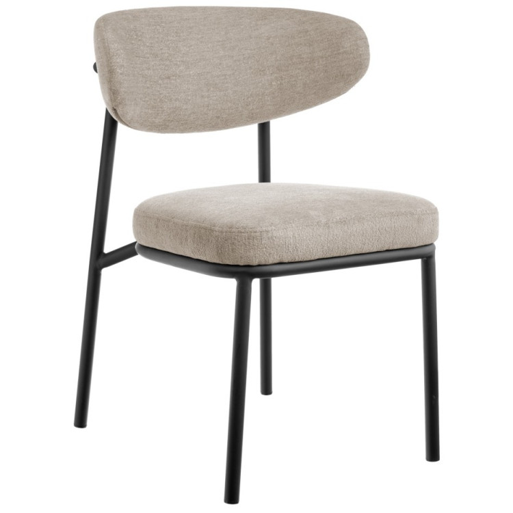 Стулья Стул Lucas 2 латте шенилл с чёрными ножками