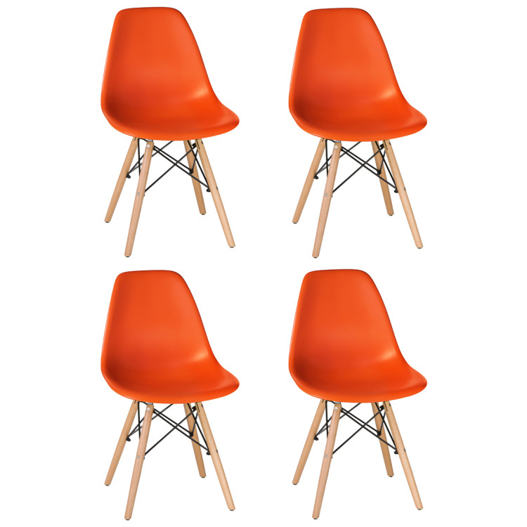 Стулья Набор 4 шт Стул обеденный DOBRIN DSW, ножки светлый бук, цвет оранжевый (O-02)