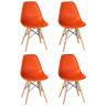 Стулья Набор 4 шт Стул обеденный DOBRIN DSW, ножки светлый бук, цвет оранжевый (O-02)