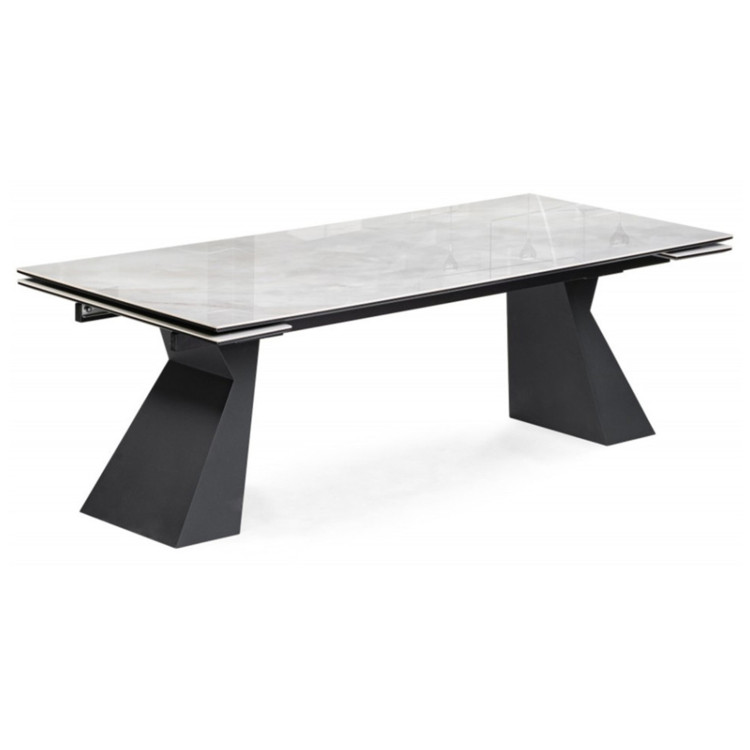 ДЕНХОЛЬМ 240 стол с керамической столешницей rystal onyx bianco / черный