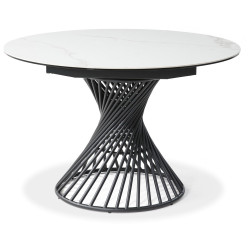 Дорогой стол. Стол обеденный раскладной Рондо MC22126DT, 120/180x75 см, белый мрамор обеденный стол