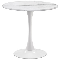 Кофейный столик Тулип 80х73 мрамор белый / белый