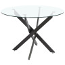Стеклянные столы DT631 Стол обеденный стеклянный D110, основание металл черный