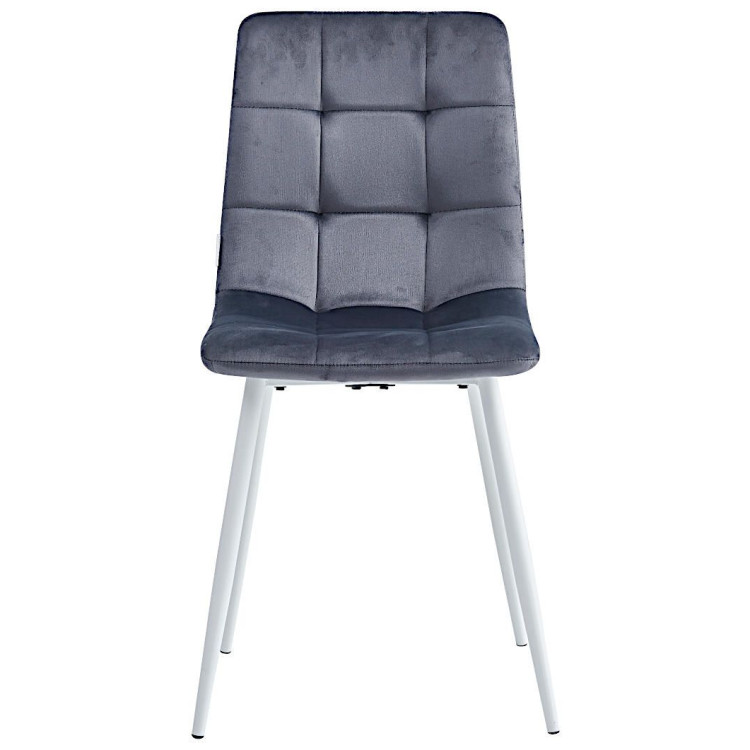 Стулья DC209 Стул мягкий, ТЕМНО-СЕРЫЙ#G62-40 велюр, каркас металл белый КРУГЛЫЙ