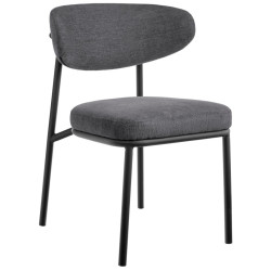 Стул Lucas 2 серый шенилл с чёрными ножками