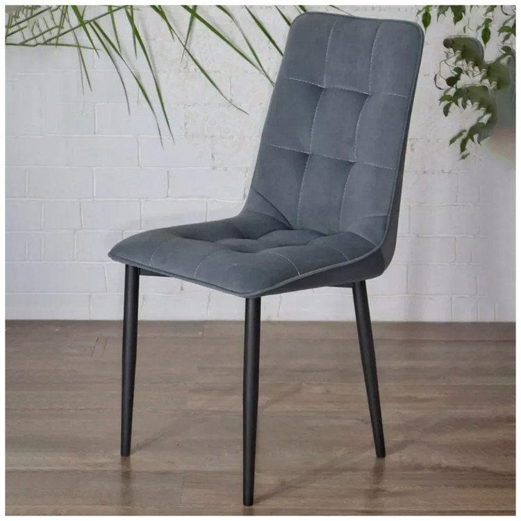 ДАРЛИНГ 360 поворотный стул на 360 градусов, с обивкой тканью велюр, цвет темно-серый (B28) / черный каркас