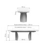 Керамические столы Готланд 160(220)х90х79 ink gray / черный