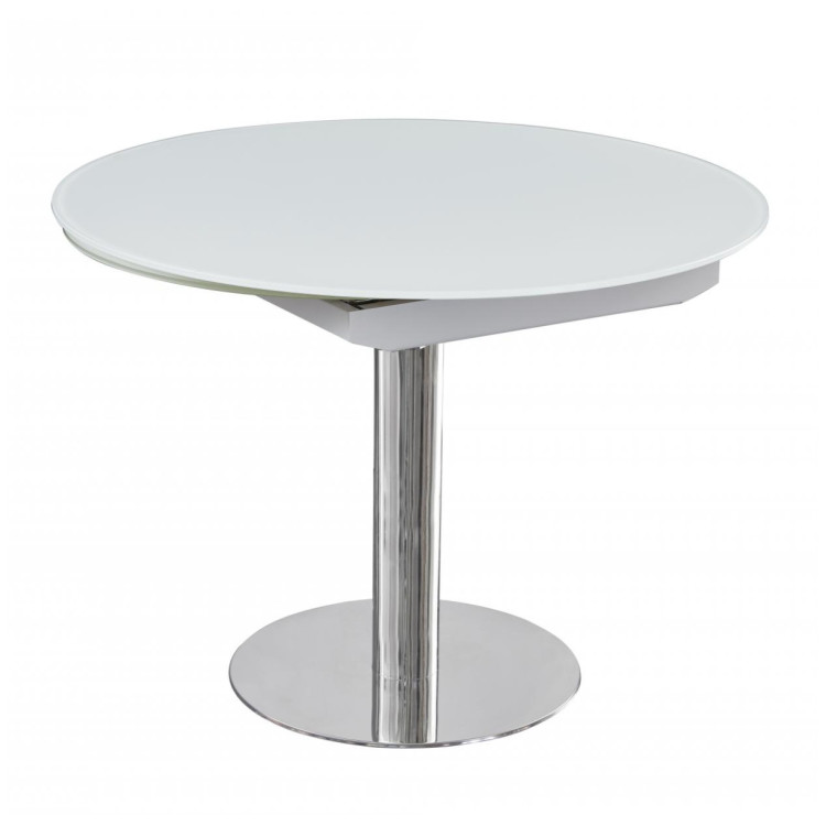 Стеклянные столы Стол обеденный раскладной Флорис MC6225DT-W, белое стекло