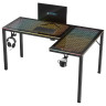 Игровые столы Стол для компьютера (для геймеров) EUREKA ERK-GD-L60R-B-EU L-формы со стеклянной столешницей и RGB-подсветкой