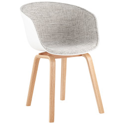 LIBRA SOFT серое, пластик, мягкое сиденье, съемная подушка, ножками из массива бука