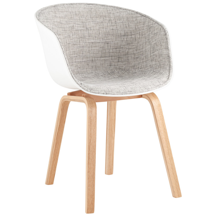 Мини-кресла LIBRA SOFT серое, пластик, мягкое сиденье, съемная подушка, ножками из массива бука