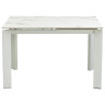 Стол обеденный CORNER 120 раздвижной, столешница керамическая GLOSS GOLDEN JADE SOLID CERAMIC, каркас WHITE, DISAUR