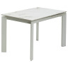Стол обеденный CORNER 120 раздвижной, столешница керамическая GLOSS GOLDEN JADE SOLID CERAMIC, каркас WHITE, DISAUR
