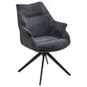 Стул обеденный поворотный OVE 360, обивка ткань серый, каркас черный, DISAUR