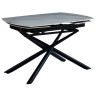 Керамические столы DT335 Стол обеденный Kass gold 120-180*85, керамическая столешница, основание металл черный
