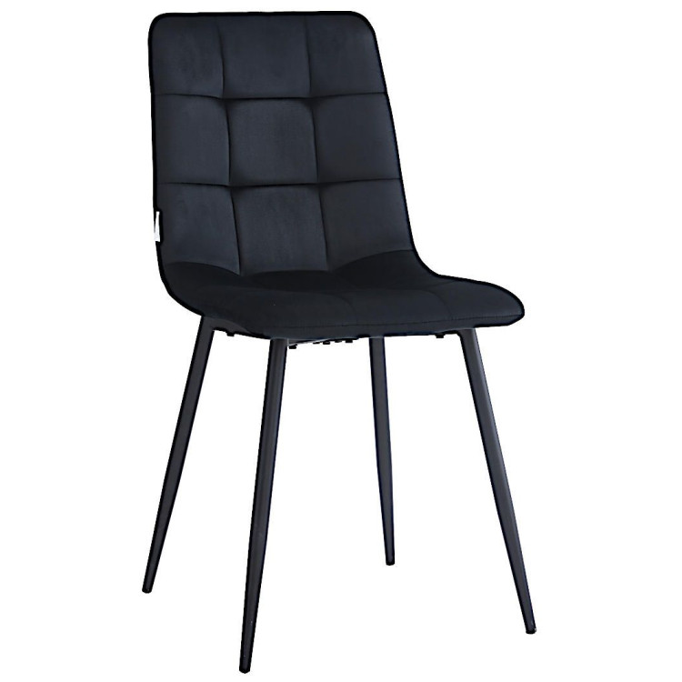 Стулья DC209 Стул мягкий, ЧЕРНЫЙ#G62-50 велюр, каркас металл черный КРУГЛЫЙ